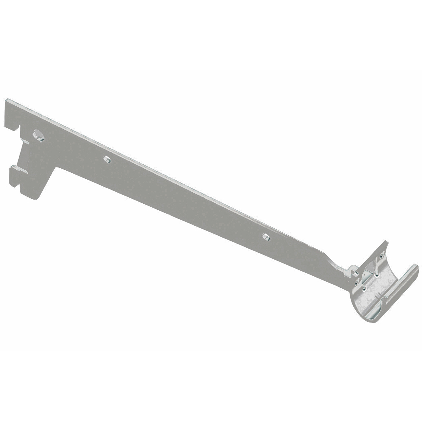 Reggimensola a 2 ganci per tubo ovale - 33 cm. - alluminio bianco
