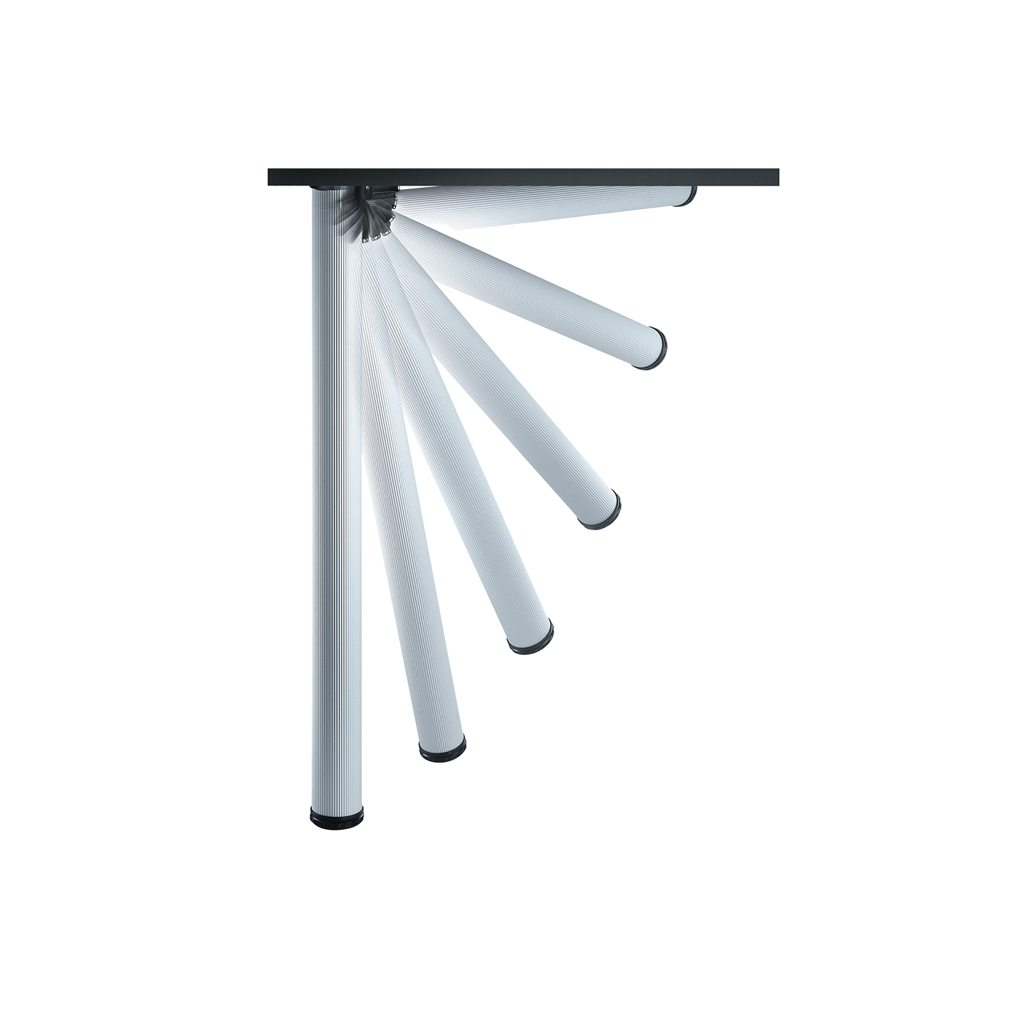Gamba "Click" alluminio millerighe Ã˜ 50 - H.705 mm. alluminio millerighe