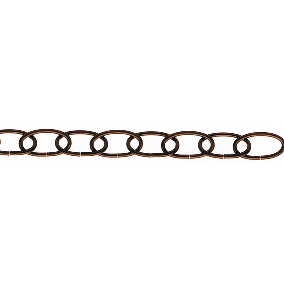 Catena ornamentale ovale Ã˜ 2,8 mm. in acciaio brunito 25 mt.
