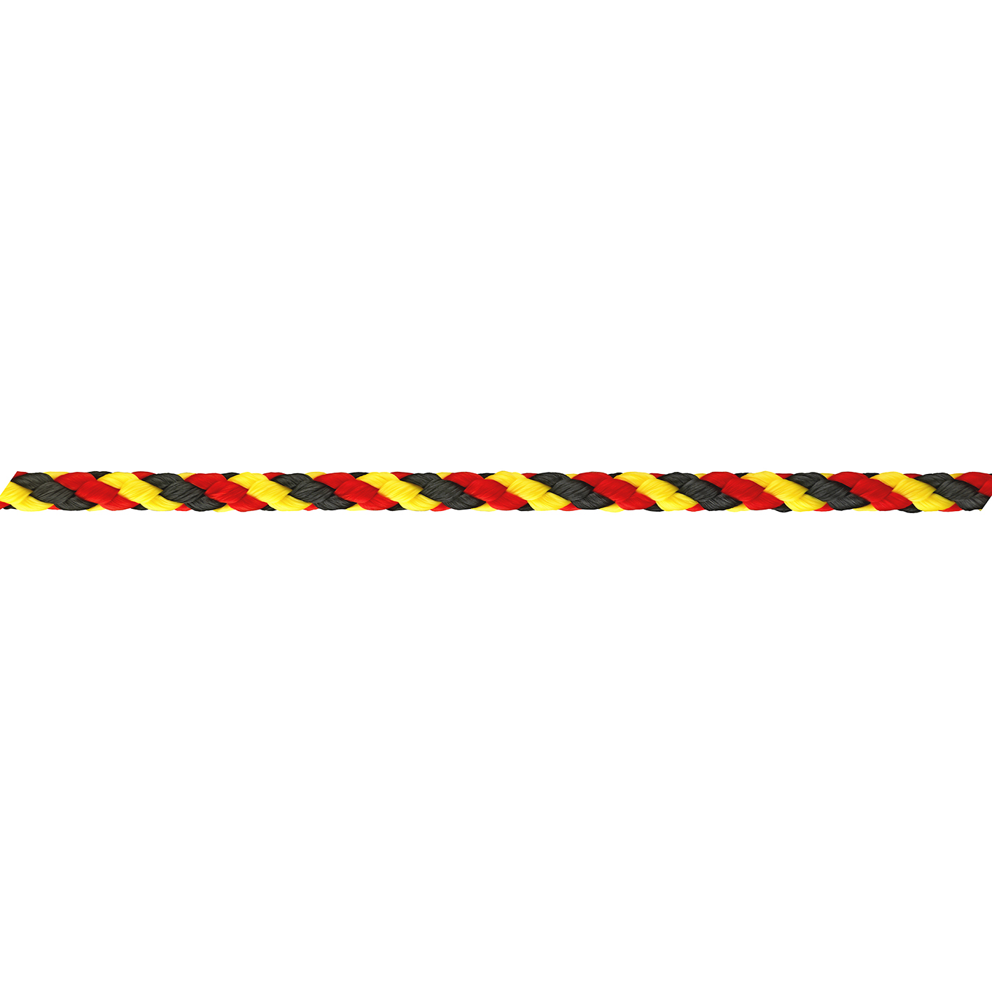 Corda in polipropilene Ã˜ 6 mm. nero-rosso-giallo 55 mt.