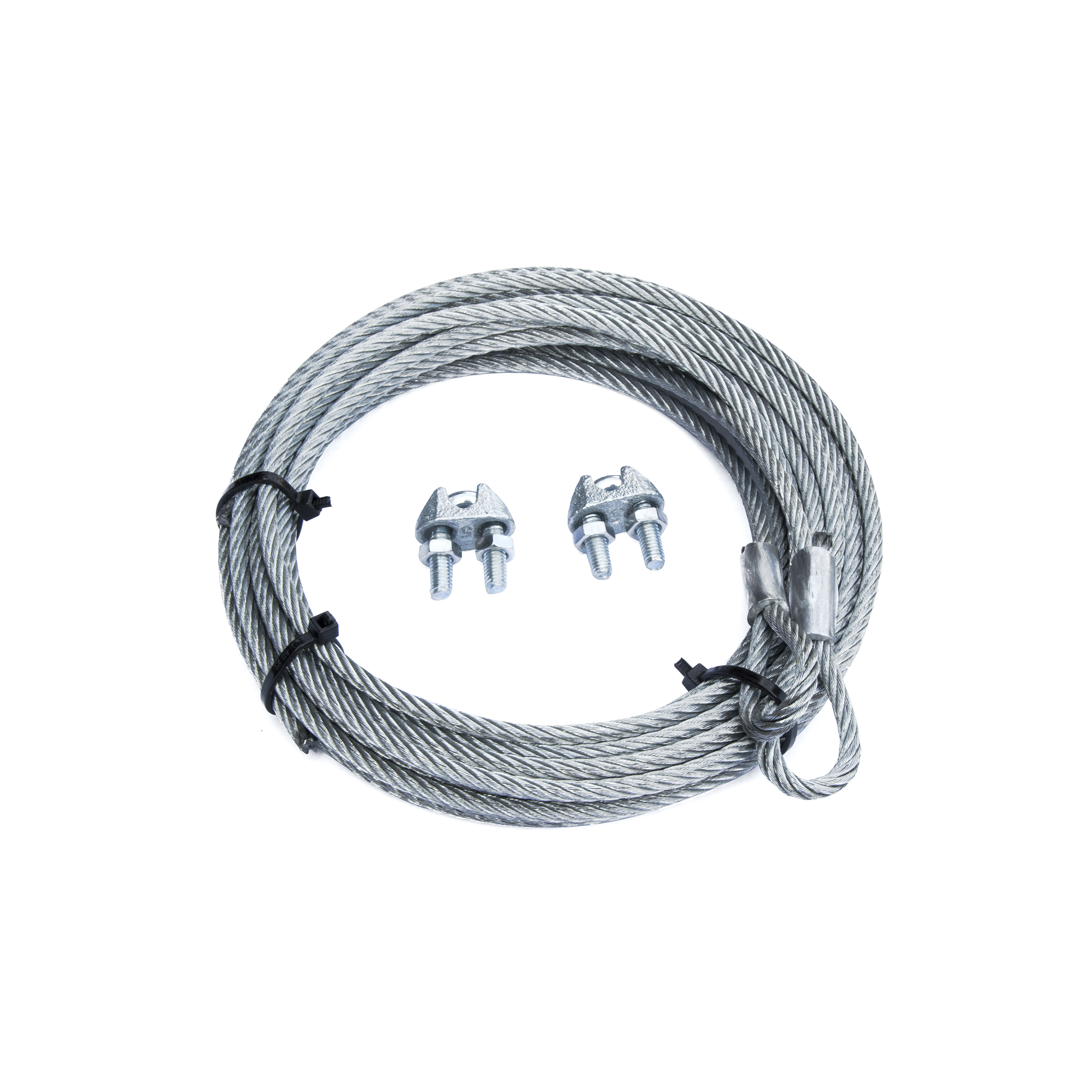 Kit per porte basculanti fune Ã˜ 4 mm. con gancio ad asola + 2 morsetti