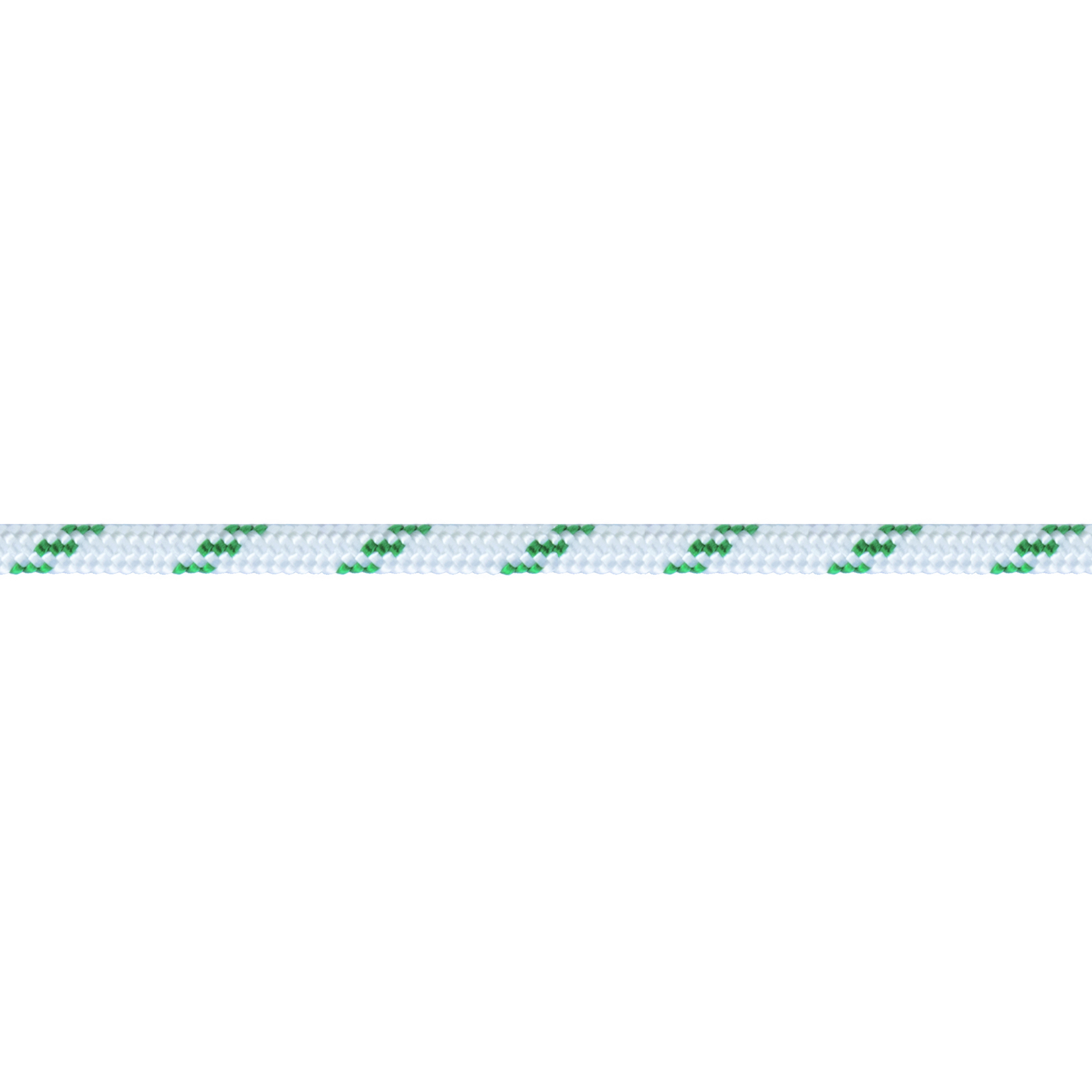 Corda in poliestere Ã˜ 8 mm. bianco con segnalino verde 80 mt.