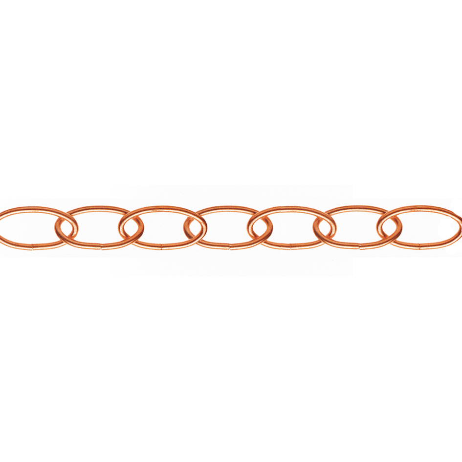 Catena ornamentale ovale Ã˜ 2,8 mm. in acciaio ramato 15 mt.