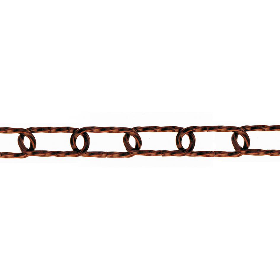 Catena ornamentale ritorta Ã˜ 3,8 mm. in acciaio brunito 10 mt.