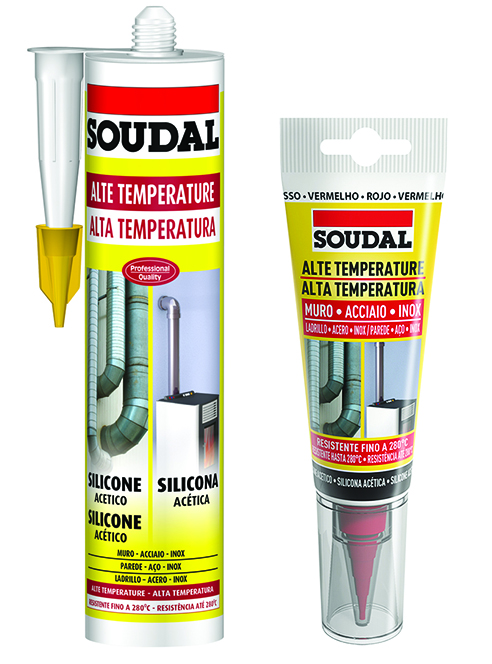SOUDAL SILICONE ALTA TEMP. ACETICO ROSSO310ML 280 GRADI