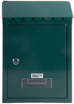 CASSETTA POSTALE FERRO LOUVRE CM. 21X30X7 VERDE