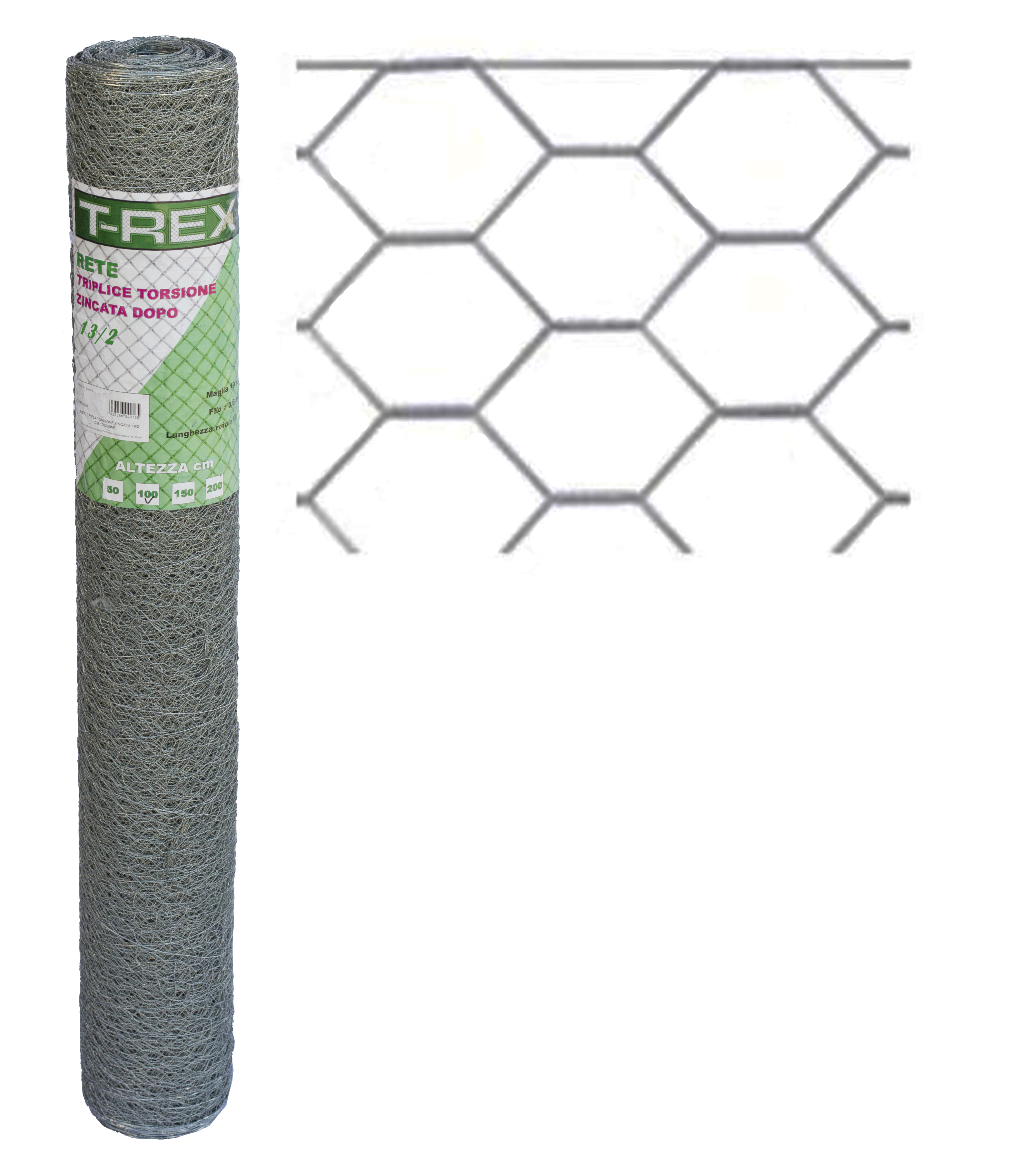 Image of RETE TRIPLICE TORSIONE 13/2 H.100 ML.25ZINC. DOPO cod009