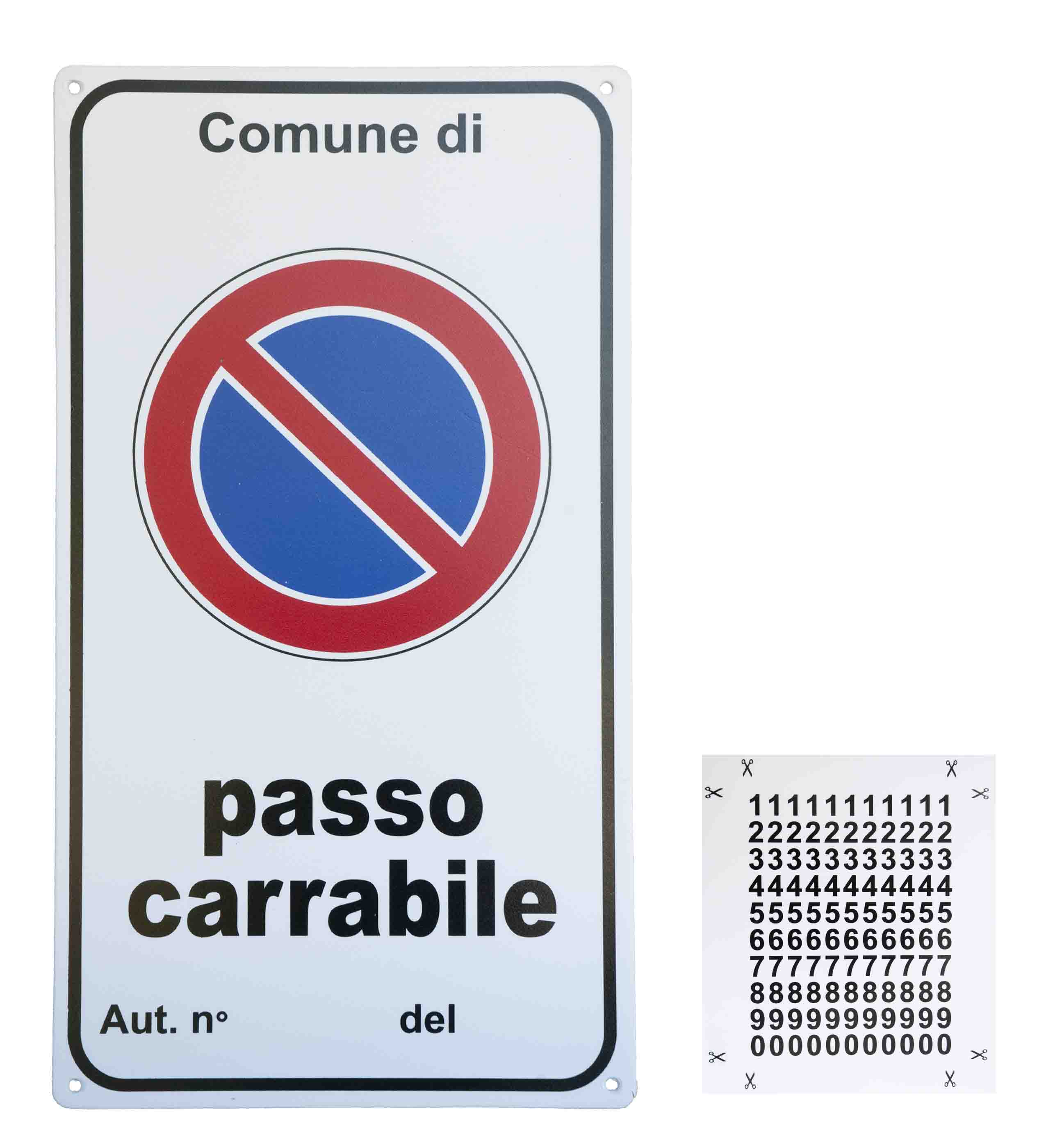 Image of CARTELLO 25X45 PASSO CARRABILE A NORMA
