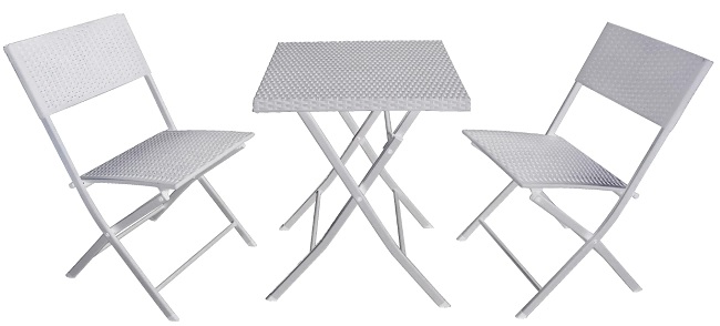 Image of RATTAN ACCIAIO:SET FOLD WHITE PIEGHEVOLE3 PZ