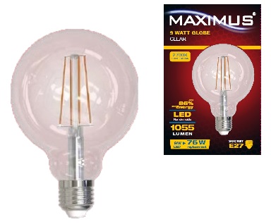 MAXIMUS LED FILAMENT GLOBO 2700K E27 9W1055lm