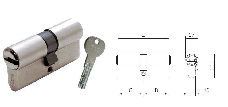 ISEO 880930509 CILINDRO R6 MM.80 30X50 NICH. 6 PERNI