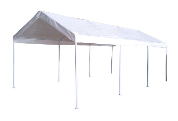 GAZEBO ACCIAIO BIANCO 3X6 X AUTO S/PARETI LATERALI