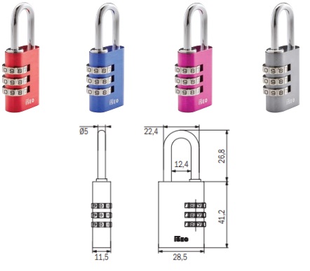 LUCCHETTO ISEO A COMBINAZIONE FUCSIA