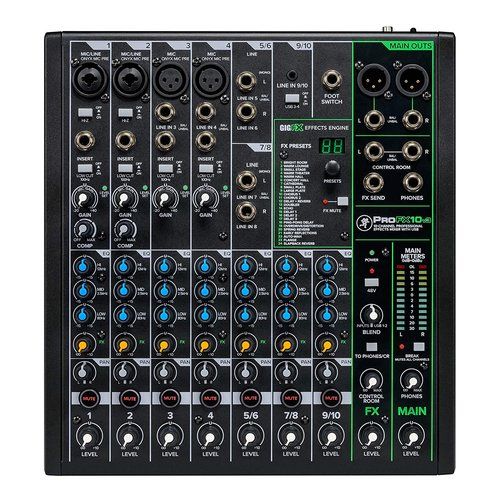 Mackie Mixer disc jockey ProFX10v3 Mixer disc jockey Mackie ProFX10v3 PROFXV3 SERIES Black 0663961057898