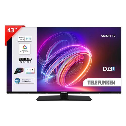 Telefunken Televisore SmartTV Tv Telefunken TE43750B45I2K Smart TV Black 8053306575149