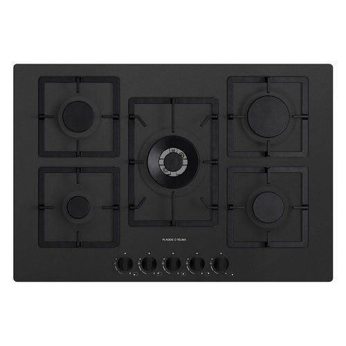 Telma FLAT7526 Piano Cottura a Gas 5 Fuochi 75 cm (Nero)