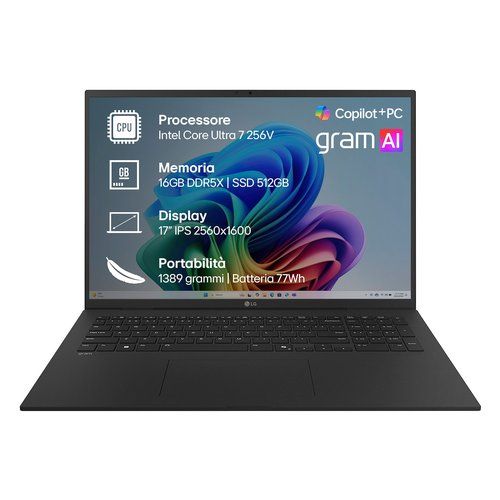 Lg Notebook 17Z90TLGAU75DN Notebook Lg 17Z90TL G AU75DN GRAM Obsidian black 8806096928455