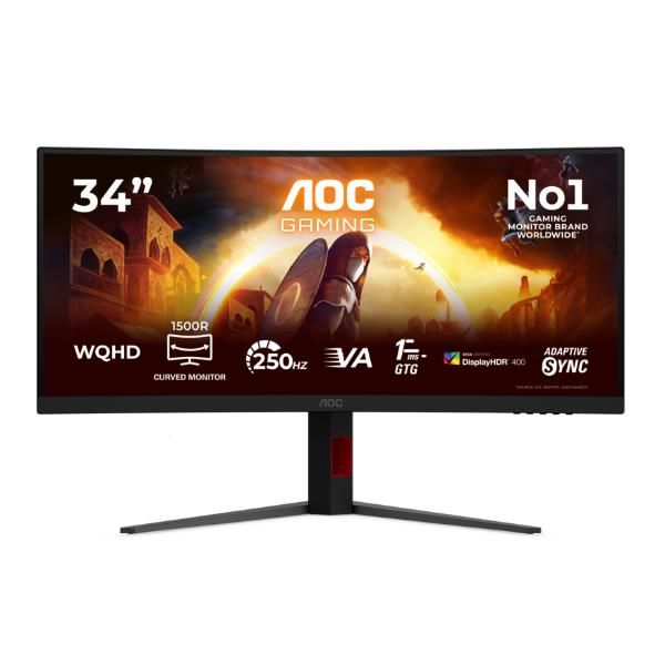 immagine di Aoc 34 Monitor C 3440x1440 Reg Alt Usbc CU34G4ZCA