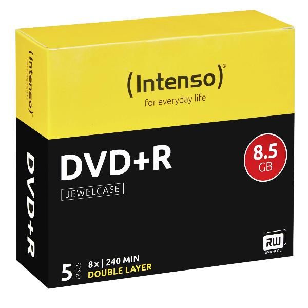 DVD+R 8.5GB 8X JEWEL CASE 5 PZ.