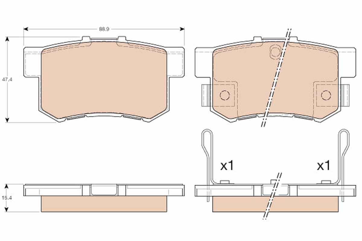 Kit pastiglie freno, Freno a disco Assale posteriore per ACURA GREAT WALL HAVAL