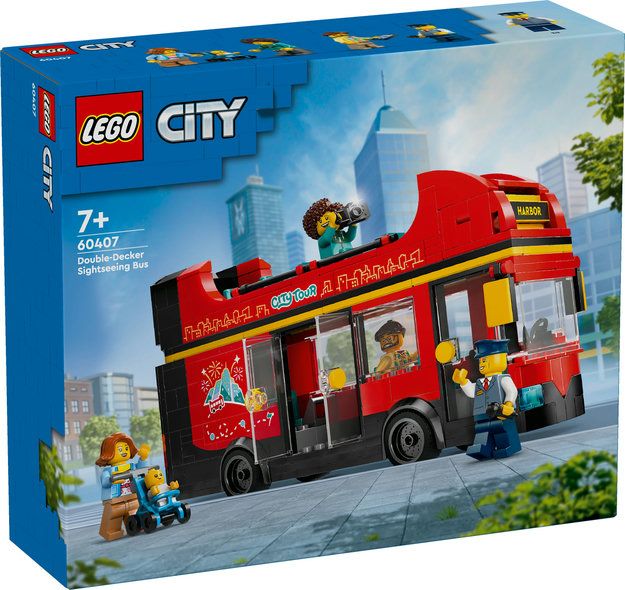 Merchandising : 60407 - City Great Vehicles - Autobus Turistico A Due Piani NUOVO SIGILLATO EDIZIONE DEL SUBITO DISPONIBILE rosso