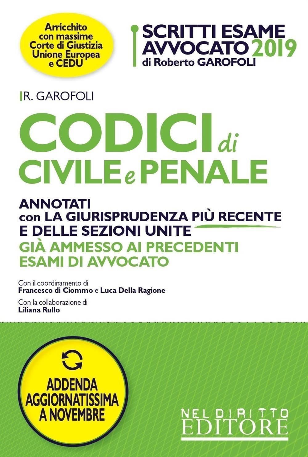 Libri Roberto Garofoli - Codici Di Civile E Penale. Annotati Con La Giurisprudenza Piu Recente E Delle Sezioni Unite. Con Aggiornamento Online NUOVO SIGILLATO EDIZIONE DEL SUBITO DISPONIBILE