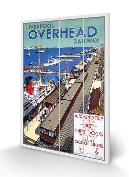 Merchandising : Liverpool Overhead Railway 1923 by W.T. Wood Print Stampa su Legno 59 x 40 cm NUOVO SIGILLATO EDIZIONE DEL SUBITO DISPONIBILE