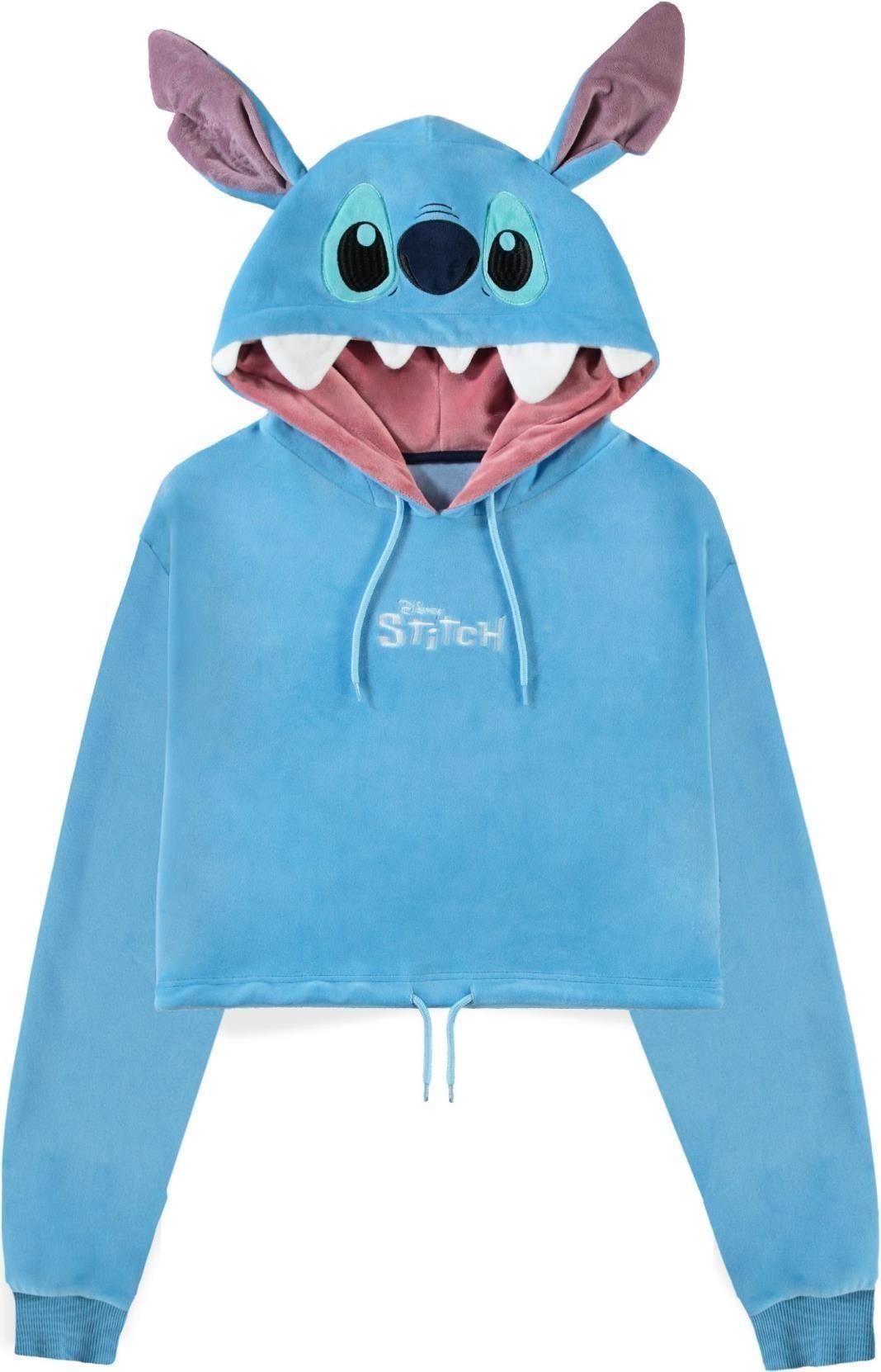 Abbigliamento Disney: Lilo & Stitch - Novelty Cropped Felpa Tg. M NUOVO SIGILLATO EDIZIONE DEL SUBITO DISPONIBILE donna con cappuccio blu