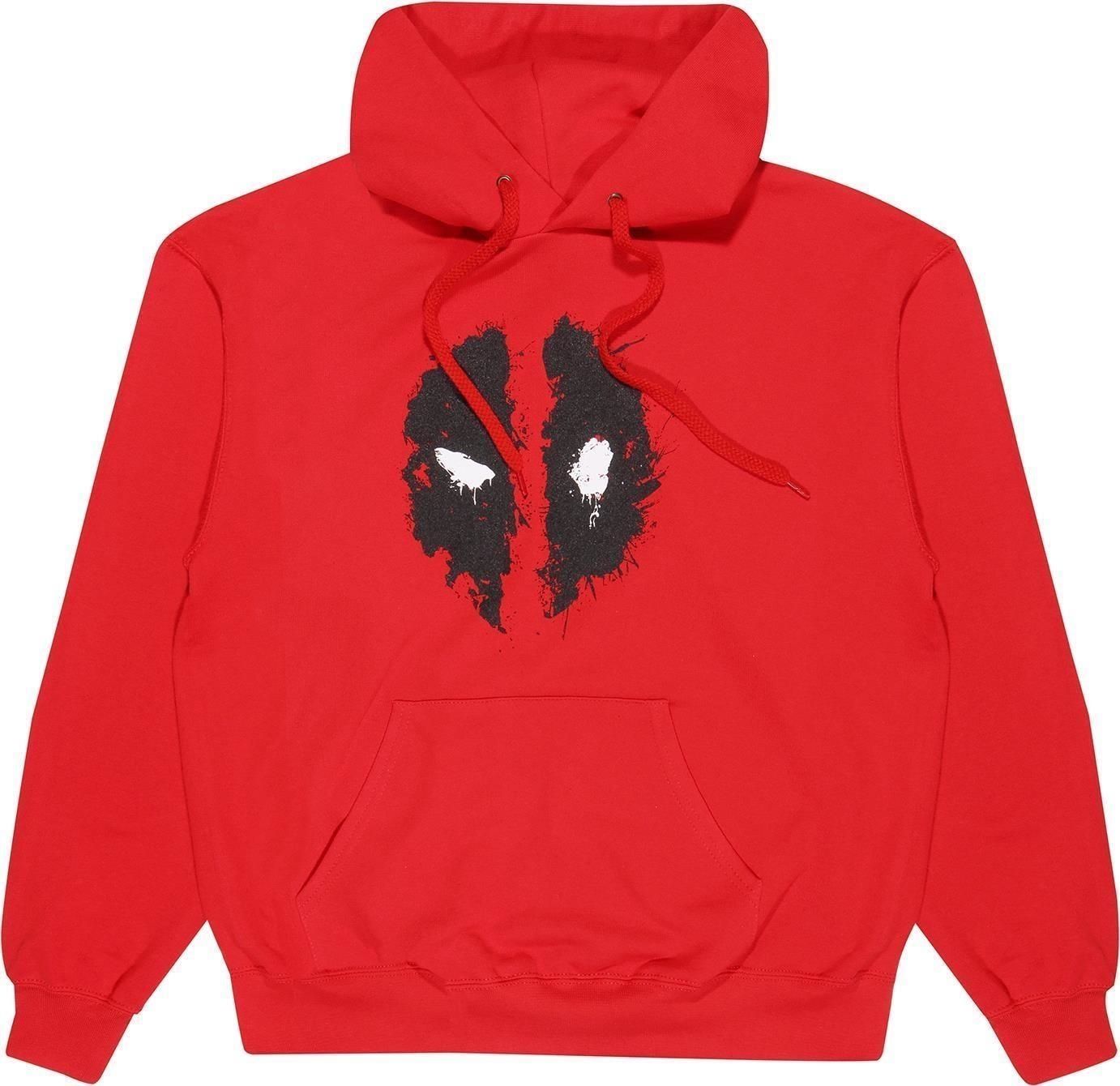 Abbigliamento Marvel: Deadpool - Mask Splatter Felpa Tg. M NUOVO SIGILLATO EDIZIONE DEL SUBITO DISPONIBILE unisex con cappuccio rosso