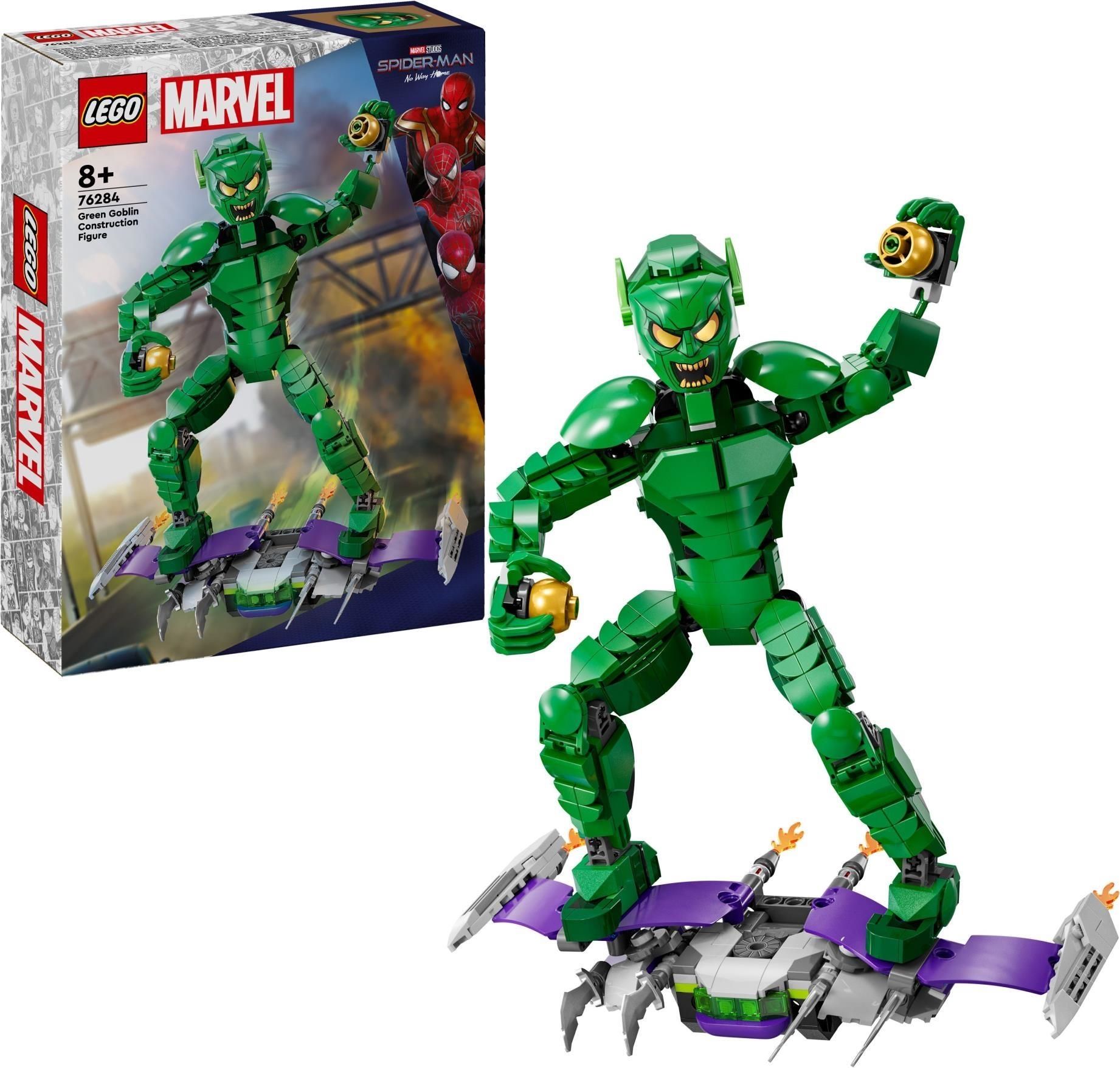 Merchandising Marvel:  76284 - Super Heroes - Goblin Construction Figure NUOVO SIGILLATO EDIZIONE DEL SUBITO DISPONIBILE verde