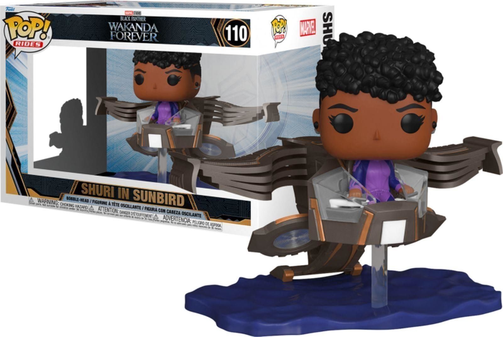 Merchandising Marvel:  Pop Rides - Panther Wakanda Forever - Shuri In Sunbird Vinyl Figure 110 NUOVO SIGILLATO EDIZIONE DEL SUBITO DISPONIBILE nero