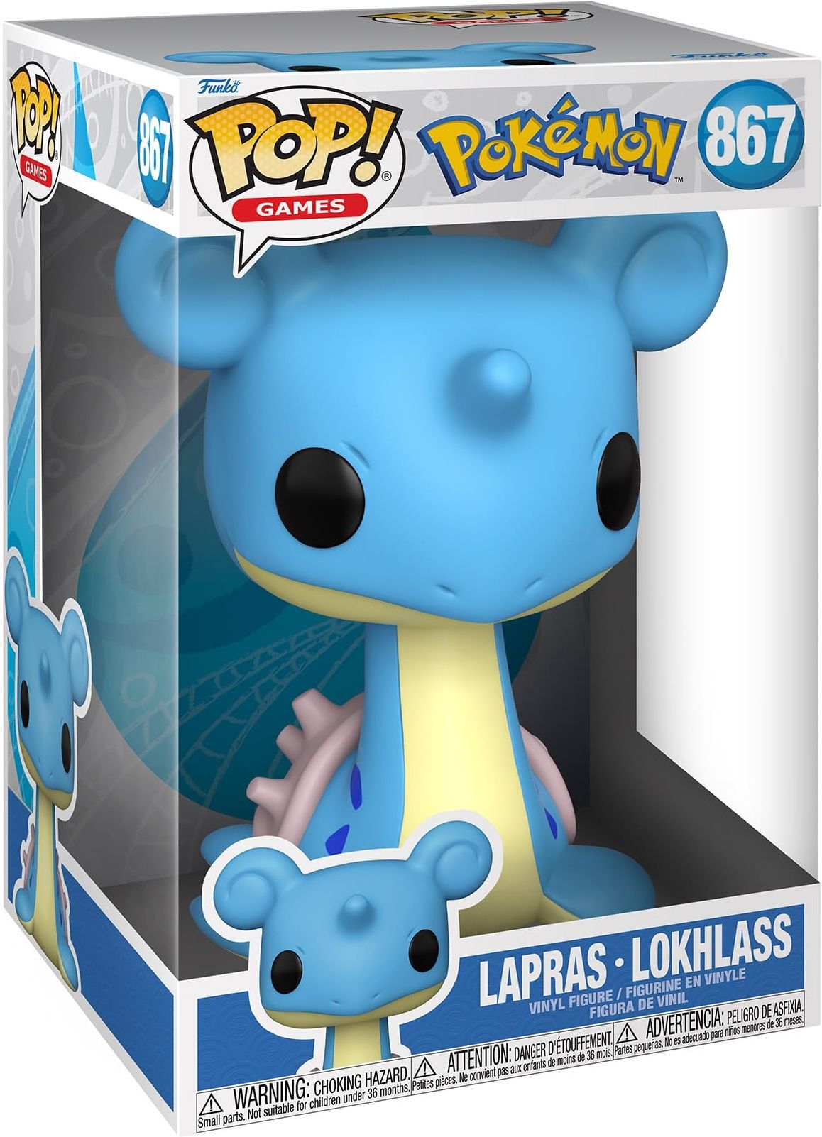 Merchandising Pokemon:  Pop Games - Jumbo - Lapras Vinyl Figure 867 NUOVO SIGILLATO EDIZIONE DEL SUBITO DISPONIBILE