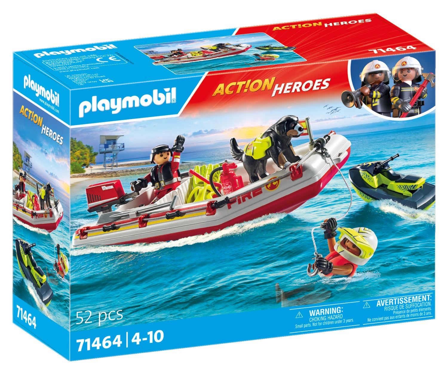 Merchandising : 71464 Gommone Dei Pompieri E Aquascooter NUOVO SIGILLATO EDIZIONE DEL SUBITO DISPONIBILE