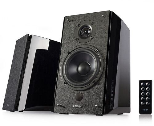 R2000DB Diffusori da Scaffale Alimentati - Monitor Studio Nearfield -Ingresso Ottico - 120 Watts RMS - bluetooth nero