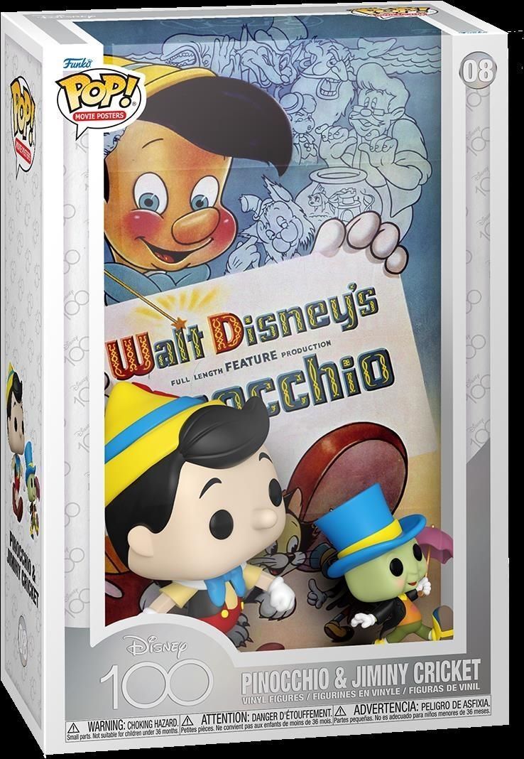 Merchandising Disney:  Pop Movie Posters - 100 - Pinocchio & Jimmy Cricket Vinyl Figure 08 NUOVO SIGILLATO EDIZIONE DEL SUBITO DISPONIBILE