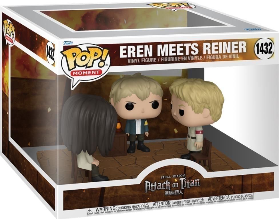 Merchandising Attack On Titan:  Pop Moment - Eren Meets Reiner Vinyl Figure 1432 NUOVO SIGILLATO EDIZIONE DEL SUBITO DISPONIBILE