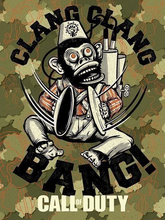 Merchandising Call Of Duty:  - Evergreen Monkey Bomb 60X80 Stampa Su NUOVO SIGILLATO EDIZIONE DEL SUBITO DISPONIBILE tela