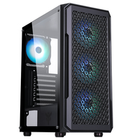 Case SIX TRIANGLE - Gaming Middle Tower, 4x12cm ARGB fan, USB3, Side Panel Temp Glass