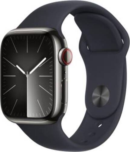 Image of Apple Watch Serie 9 Cell 41mm Steel Graphite Sport Band MidNight M/L MRJ93QL/A 195949023613