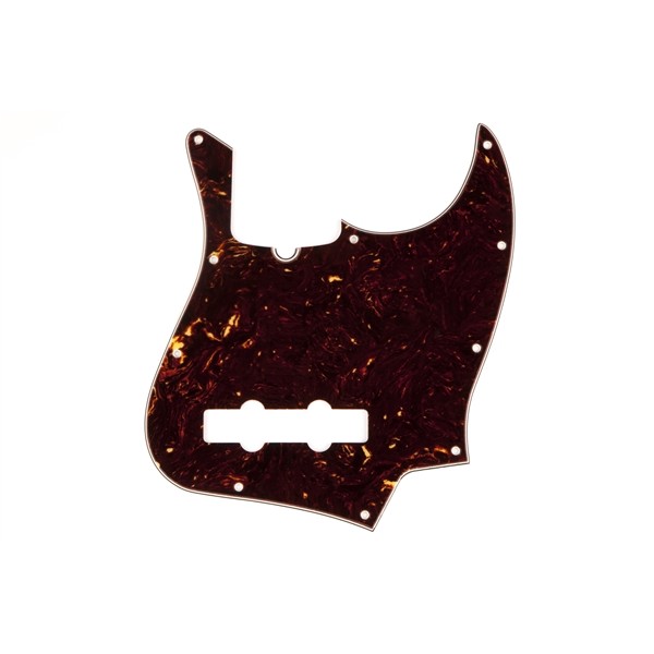 Fender Parts Pickguard Jazz Bass 10 Hole Mount Tortoise Shell, 4-Ply 0074131000