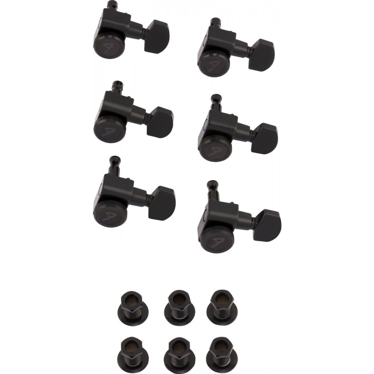Fender Parts Locking Stratocaster/Telecaster Staggered Tuning Machines (6) Black 0990818400