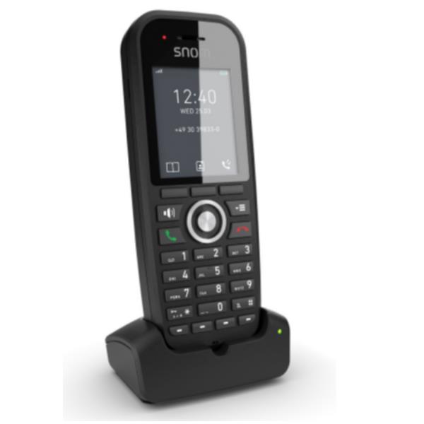 00004607 - Snom M30 DECT handset for DoubleCell M400 e M900. B/W screen, 22 hours in conversation, rugged, integrated belt clip