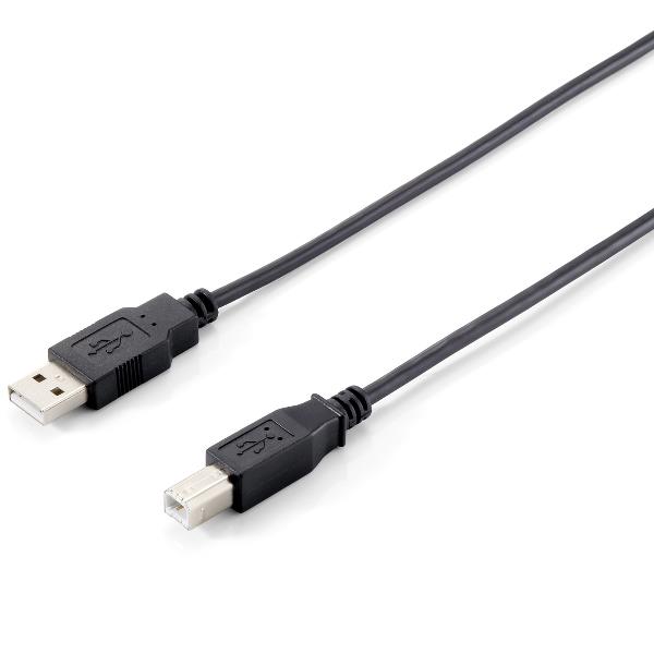 USB 2.0 CABLE A->B M/M 1,8M, BLACK