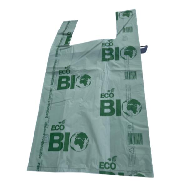 500 Shopper in mater-bi biodegradabile verde 27+7,5+7,5x50cm