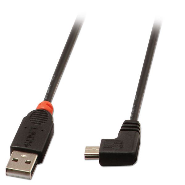 CAVO USB 2.0/USB mini-B AD ANGOLO NERO 2M