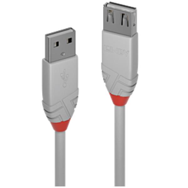 1M USB 2.0 KABEL AM / AF, COOL GREY
