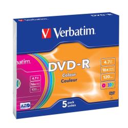 DVD-R 4.7GB 16X COLOR SLIM 5.PZ S