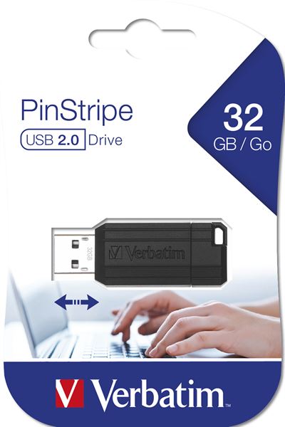MEMORY USB-32GB-PIN STRIPE BLACK S