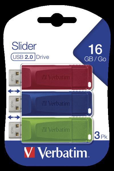 MEMORY USB 16GB SLIDER TRIPACK
