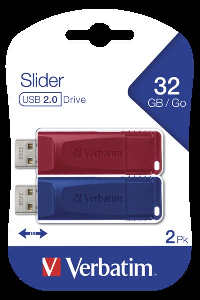MEMORY USB 2.0 32GB SLIDER 2 PACK